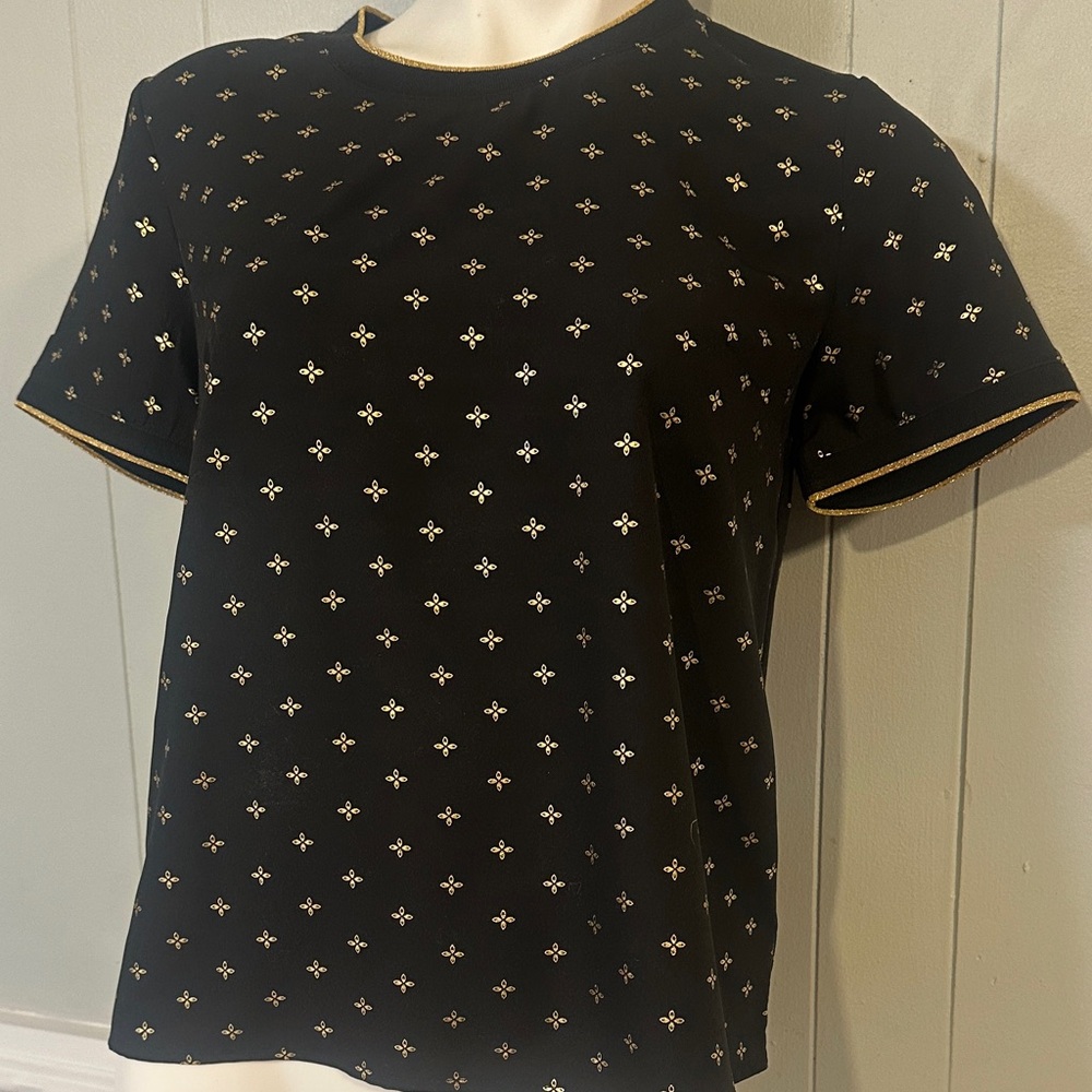 A New Day Black Tee with Gold Accents